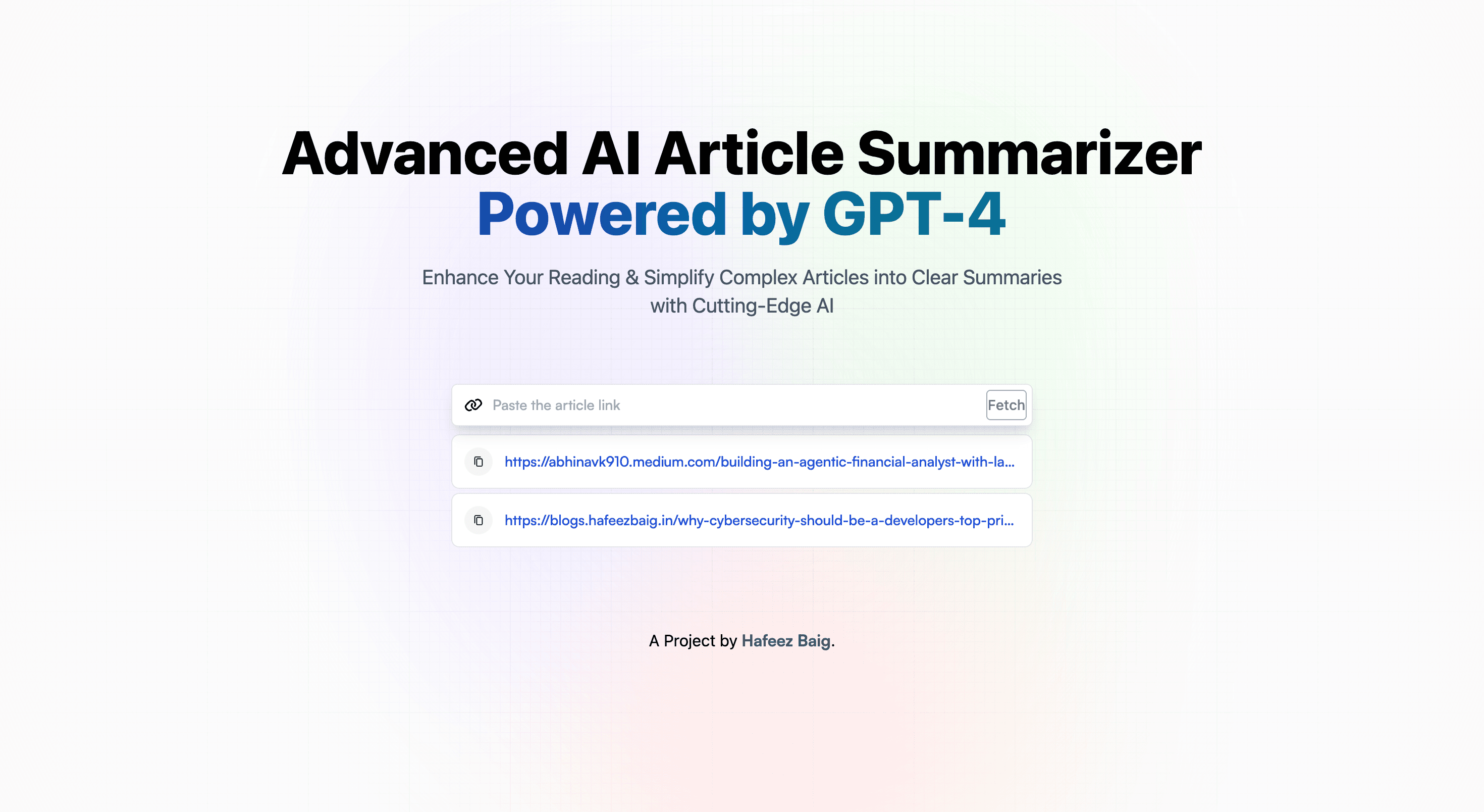 AI Article Summarizer screenshot 1